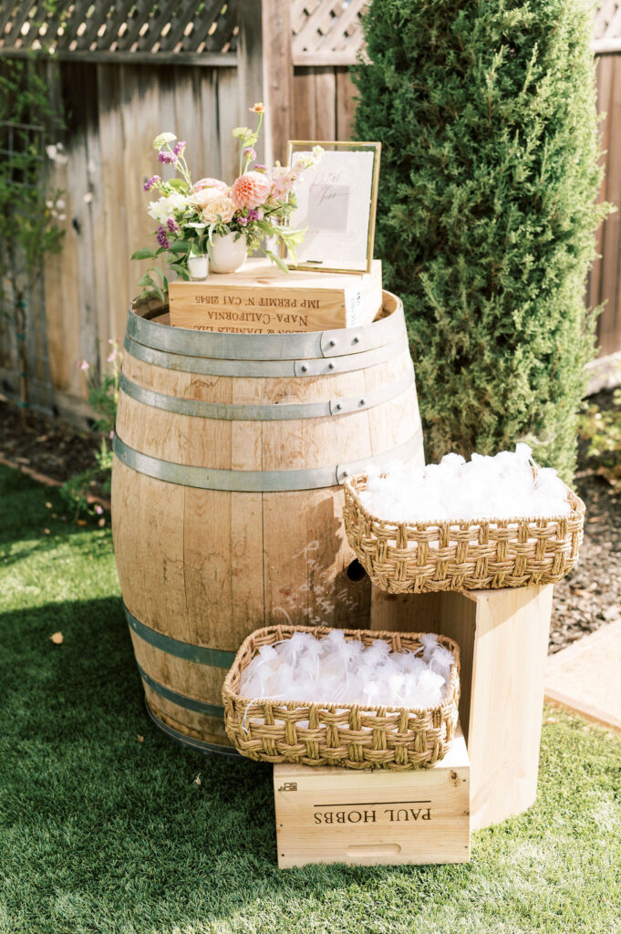wine barrel arrangement
