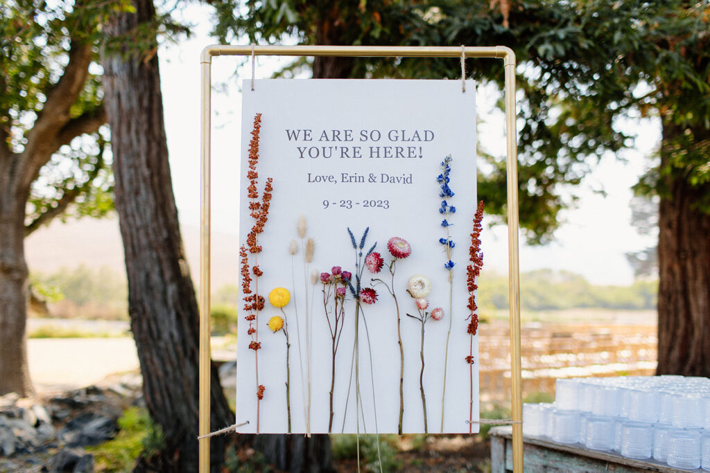 Wildflower welcome sign